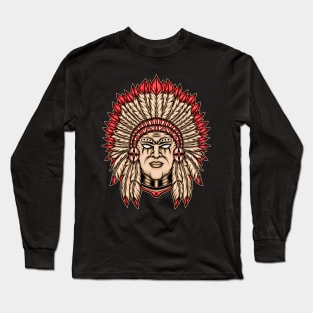 Native american illustration Long Sleeve T-Shirt